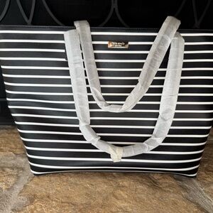 Black and White Striped Tote Bag